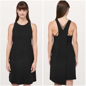 Lululemon Early Morning Dress in Black Pockets Mini Dress Tank Dress Size 4